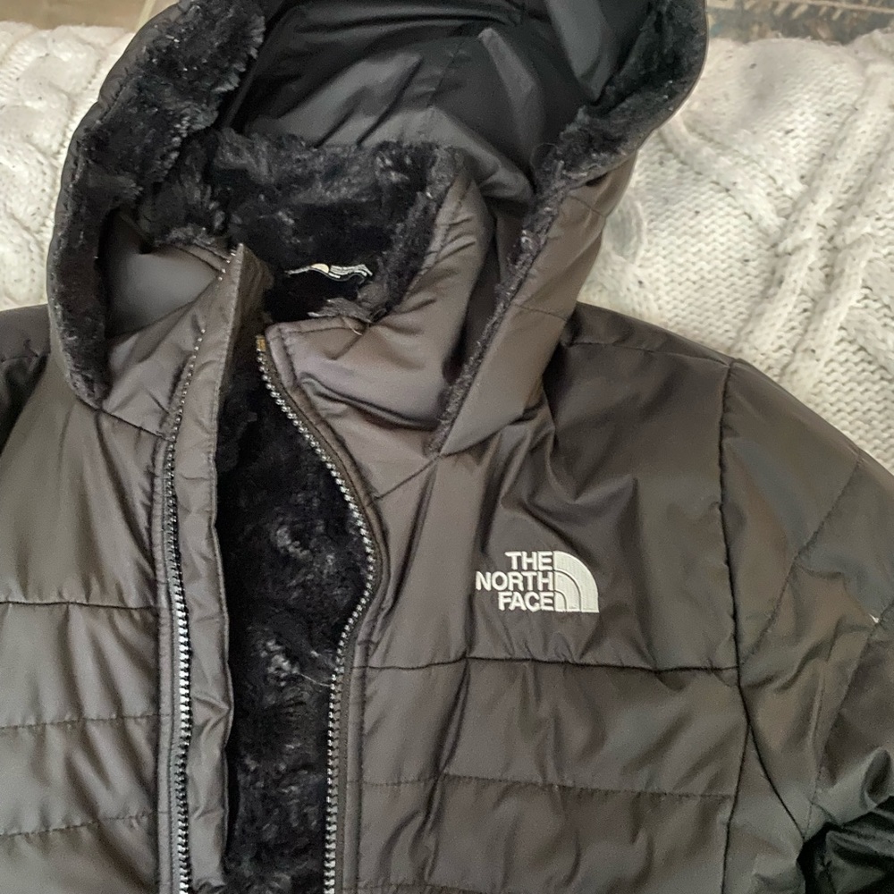 Girls Black The North Face Parka size 10/12